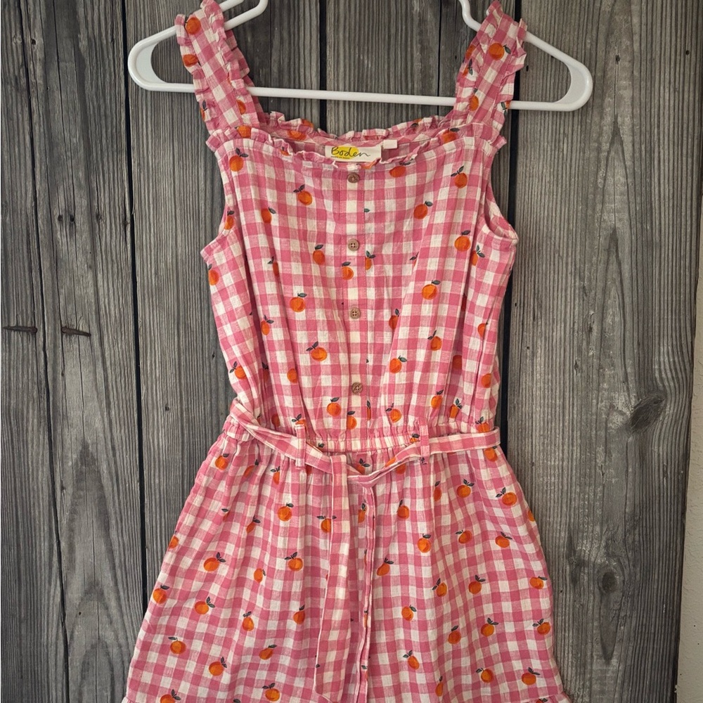 Mini Boden linen blend romper, size 11-12